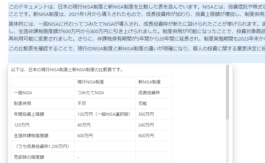 文章から表を作成するNotionAIさん。GPT-4ほど賢いようには見えないが、十分実用的。